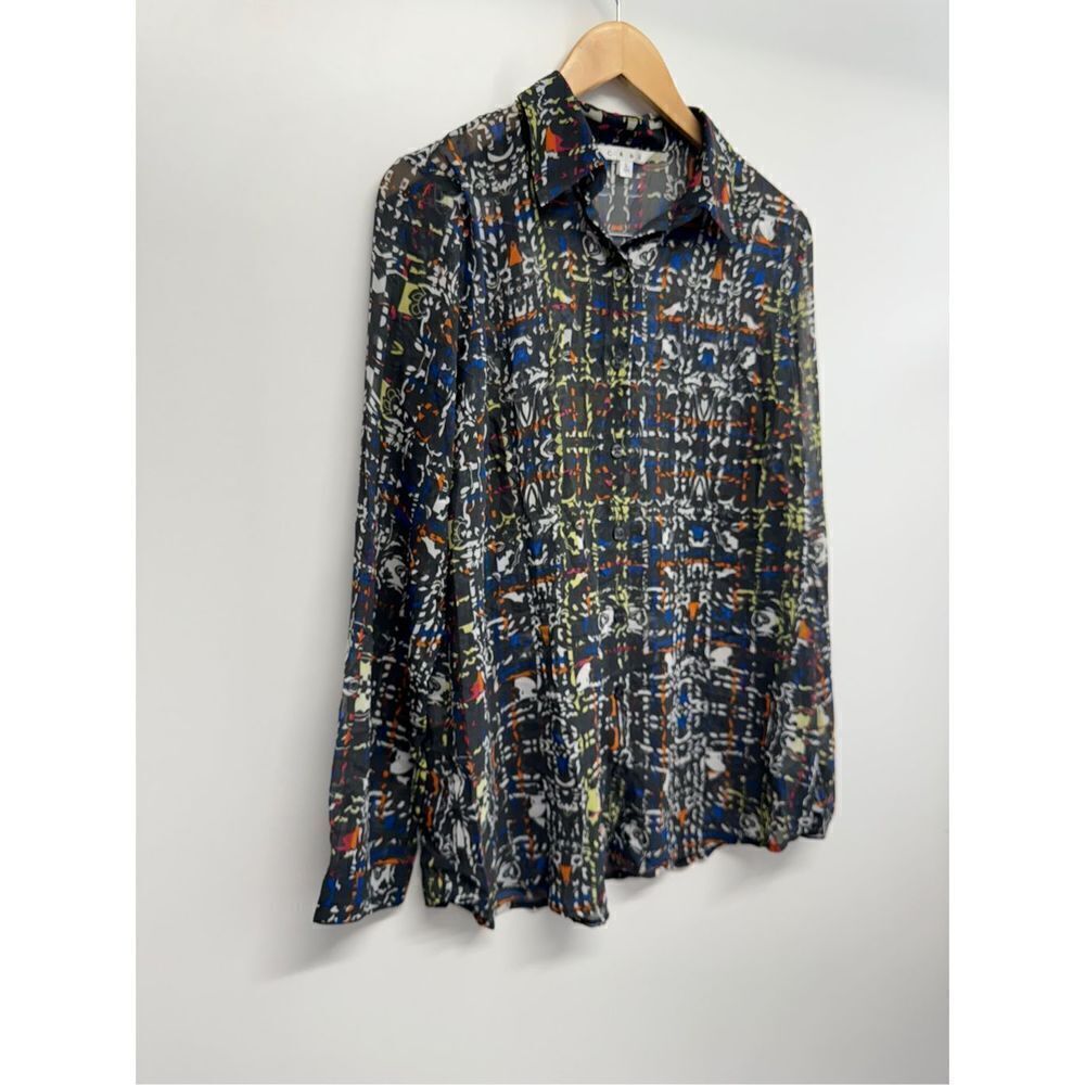 CAbi Festival Geometric‎ Blouse Button Down Long Sleeve Shirt Size Large - Picture 4 of 9
